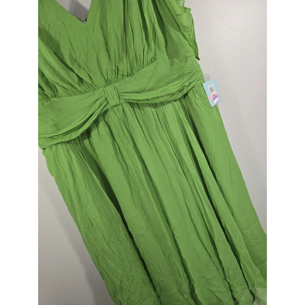 Suzi Chin For Maggy Boutique Green Silk Dress Size 22W  Event Evening Dress BX - Picture 3 of 8